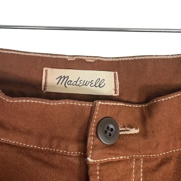 Madewell Emmett Wide Leg Chestnut Brown Trousers Womens P33 Jeans Pants Denim - Picture 6 of 10